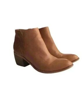 Anthropologie Silent D Ankle Boots Women 10 Brown Orvis Leather Zip Booties